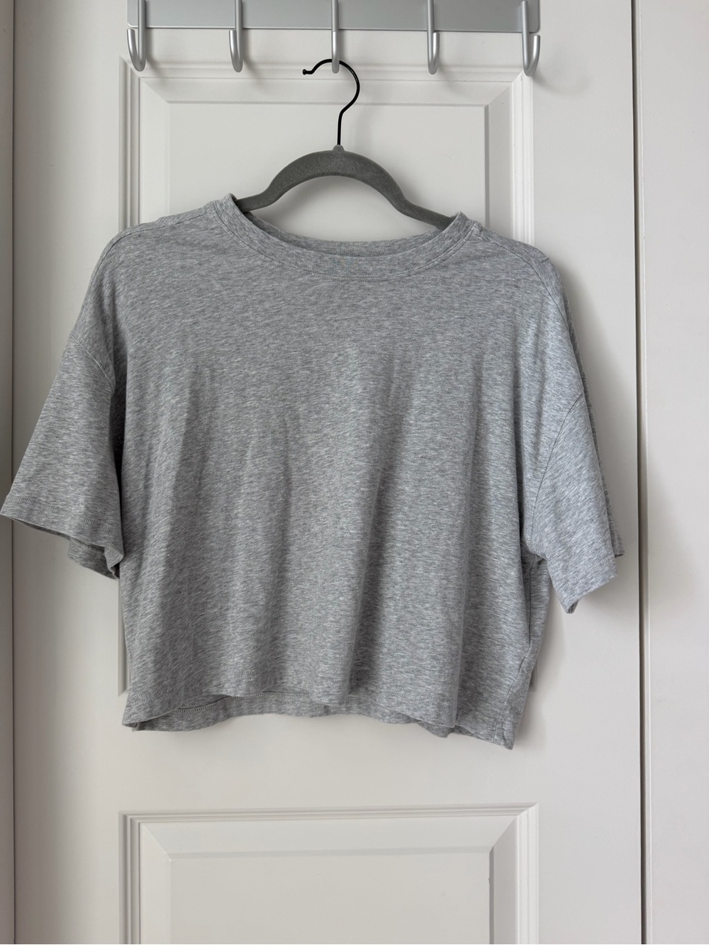 Women’s Offline By Aerie Heathered Gray Cropped Top T-Shirt Size S Small